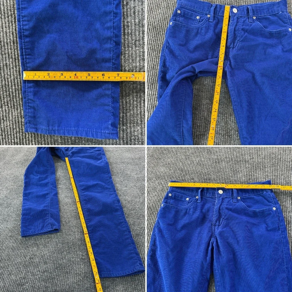 Levis Mens 511 Slim Fit Corduroy Pants 30x32 Blue Textured Cotton Blend